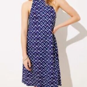 EUC Loft Blue Tie-Dye Racerback Dress